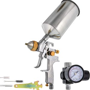 TCP Global® Brand Professional 1.3mm HVLP Spray Gun-gravity Feed-auto Paint Basecoat Clearcoat with Air Regulator